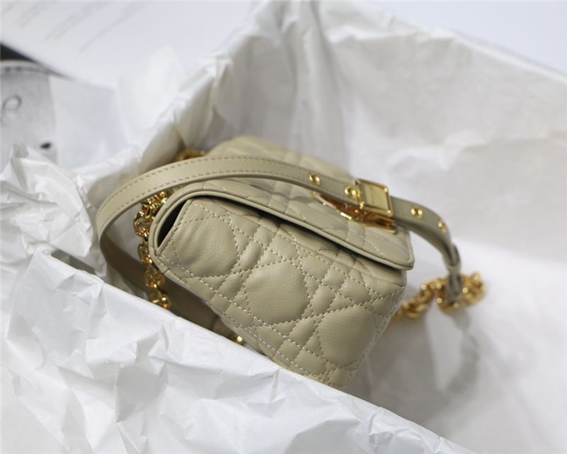 SMALL Dior CARO BAG Supple Cannage Calfskin Beige High