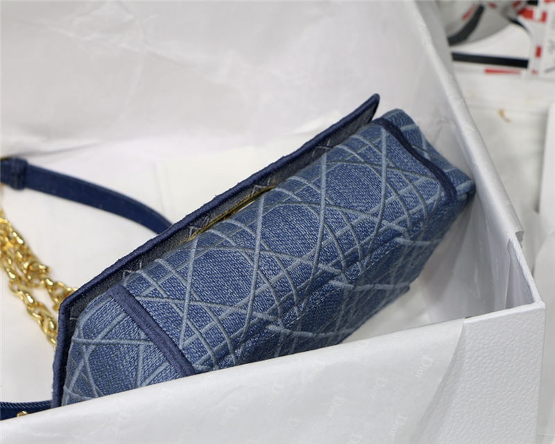 SMALL Dior CARO BAG Denim Blue High