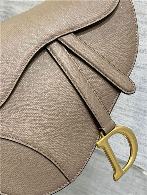 SADDLE BAG Grained Calfskin Warm Taupe High