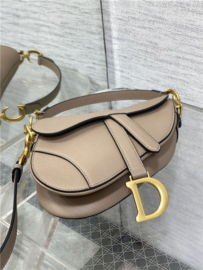 Mini SADDLE BAG Grained Calfskin Warm Taupe High