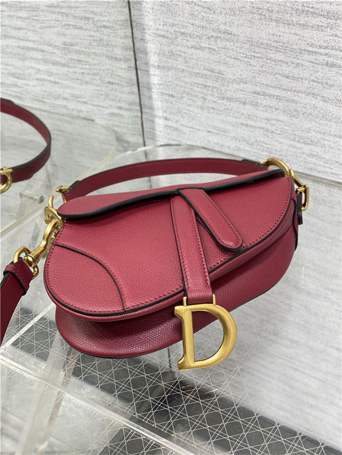 Mini SADDLE BAG Grained Calfskin Wine High