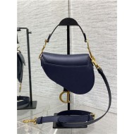 Mini SADDLE BAG Grained Calfskin Navy Blue High