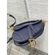 Mini SADDLE BAG Grained Calfskin Navy Blue High