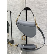 Mini SADDLE BAG Grained Calfskin Grey Blue High