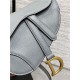 Mini SADDLE BAG Grained Calfskin Grey Blue High