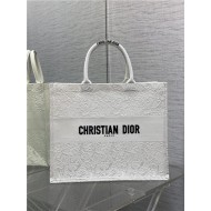 LARGE Dior BOOK TOTE D-Lace Embroidery with Macramé Effect High