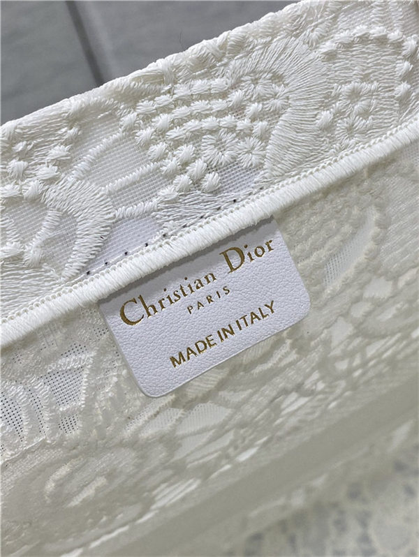 LARGE Dior BOOK TOTE D-Lace Embroidery with Macramé Effect High