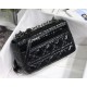 SMALL Dior CARO BAG Crinkled Patent Calfskin Black High