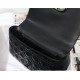 LARGE Dior CARO BAG Crinkled Patent Lambskin Black High