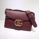 GG Marmont Leather small shoulder bag 401173 Burgundy High