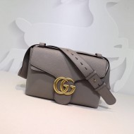 GG Marmont Leather small shoulder bag 401173 Grey High