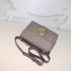 GG Marmont Leather small shoulder bag 401173 Grey High