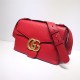 GG Marmont Leather small shoulder bag 401173 Red High