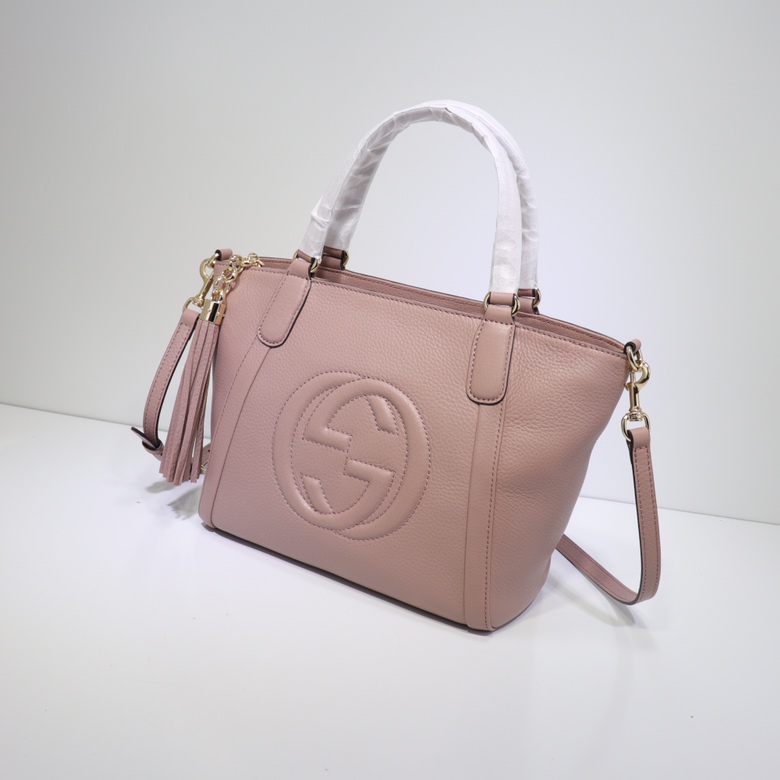 Gucci Soho 2Way Handbag Leather 369176 Nude Pink High