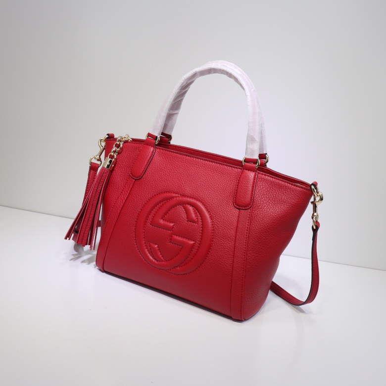 Gucci Soho 2Way Handbag Leather 369176 Red High