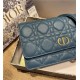 Dior CARO BELT POUCH WITH CHAIN Supple Cannage Calfskin Steel Blue High