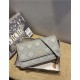 Dior CARO BELT POUCH WITH CHAIN Supple Cannage Calfskin Grey High