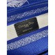 MEDIUM LADY D-LITE BAG Toile de Jouy Reverse Embroidery Royal Blue High