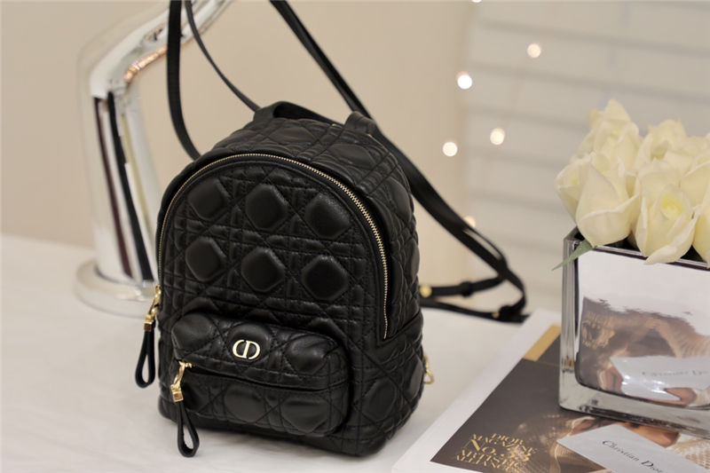 MINI Dior BACKPACK Cannage Lambskin Black High