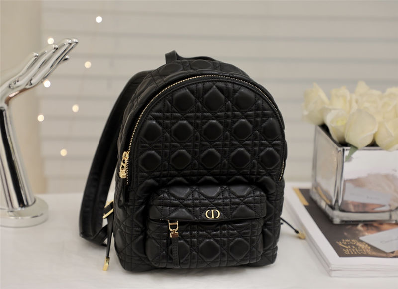 SMALL Dior BACKPACK Cannage Lambskin Black High