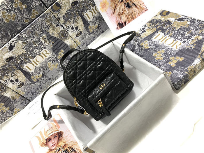 MINI DiorAMOUR Dior BACKPACK Cannage Lambskin with Heart Motif Black High