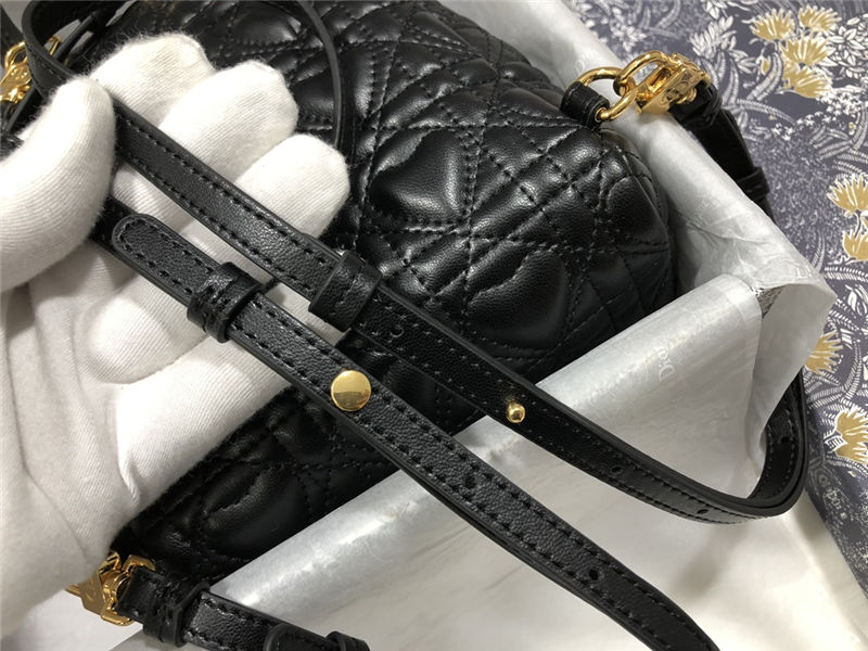 MINI DiorAMOUR Dior BACKPACK Cannage Lambskin with Heart Motif Black High