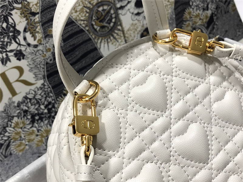 MINI DiorAMOUR Dior BACKPACK Cannage Lambskin with Heart Motif Latte High