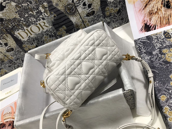 MINI DiorAMOUR Dior BACKPACK Cannage Lambskin with Heart Motif Latte High