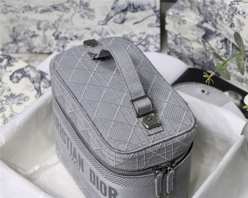 DiorTRAVEL VANITY CASE Embroidery Grey High