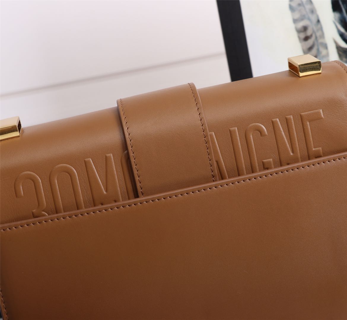 30 MONTAIGNE BAG Box Calfskin Camel High