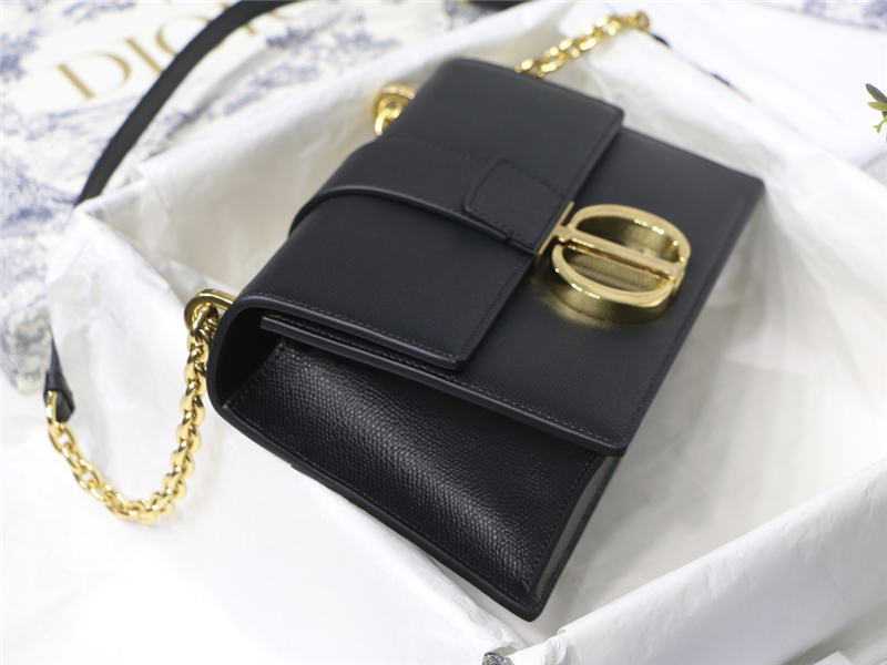 30 MONTAIGNE CHAIN BAG Grained Calfskin Black High