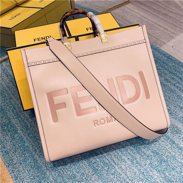 MEDIUM Fendi SUNSHINE Leather Shopper Pink High