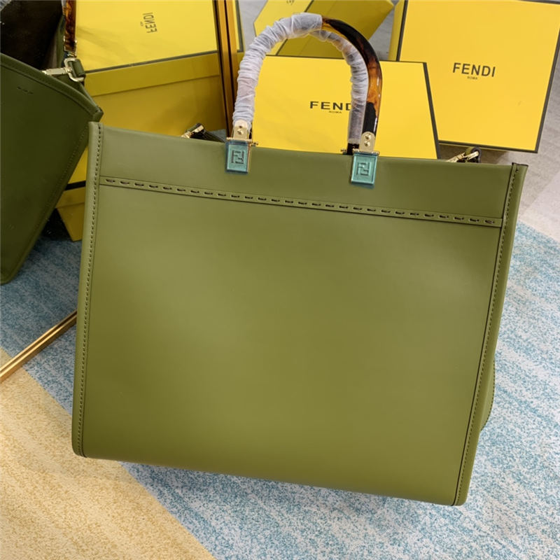 MEDIUM Fendi SUNSHINE Leather Shopper Green High