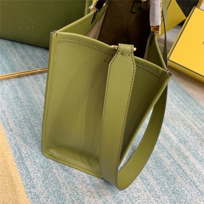 MEDIUM Fendi SUNSHINE Leather Shopper Green High