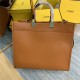 MEDIUM Fendi SUNSHINE Leather Shopper Brown High