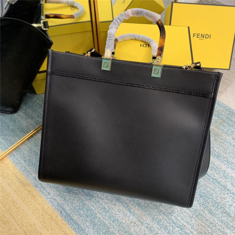 MEDIUM Fendi SUNSHINE Leather Shopper Black High