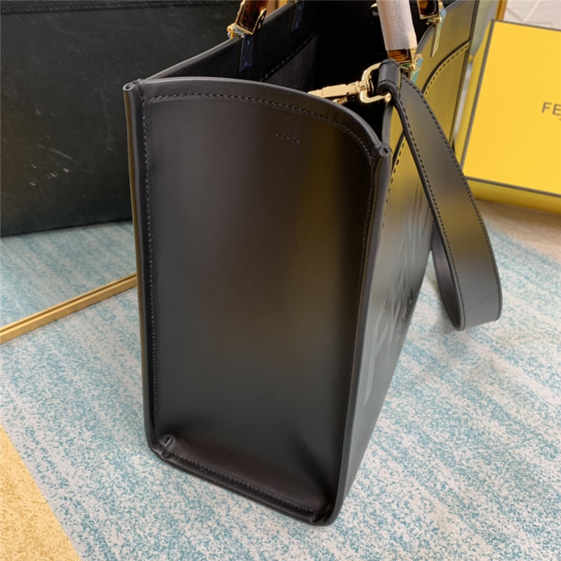 MEDIUM Fendi SUNSHINE Leather Shopper Black High