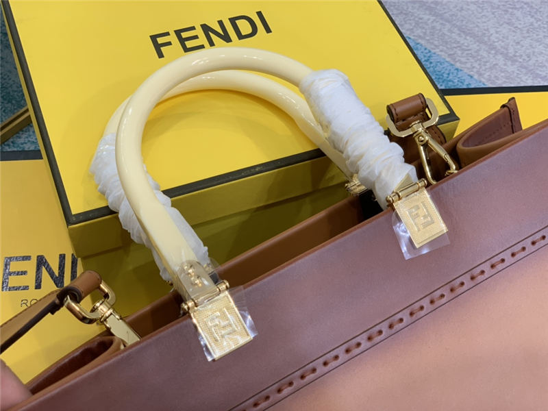 MEDIUM Fendi SUNSHINE Leather Shopper Caramel-Blush High