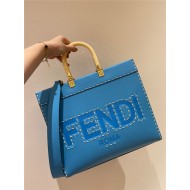 MEDIUM Fendi SUNSHINE Leather Shopper Blue High