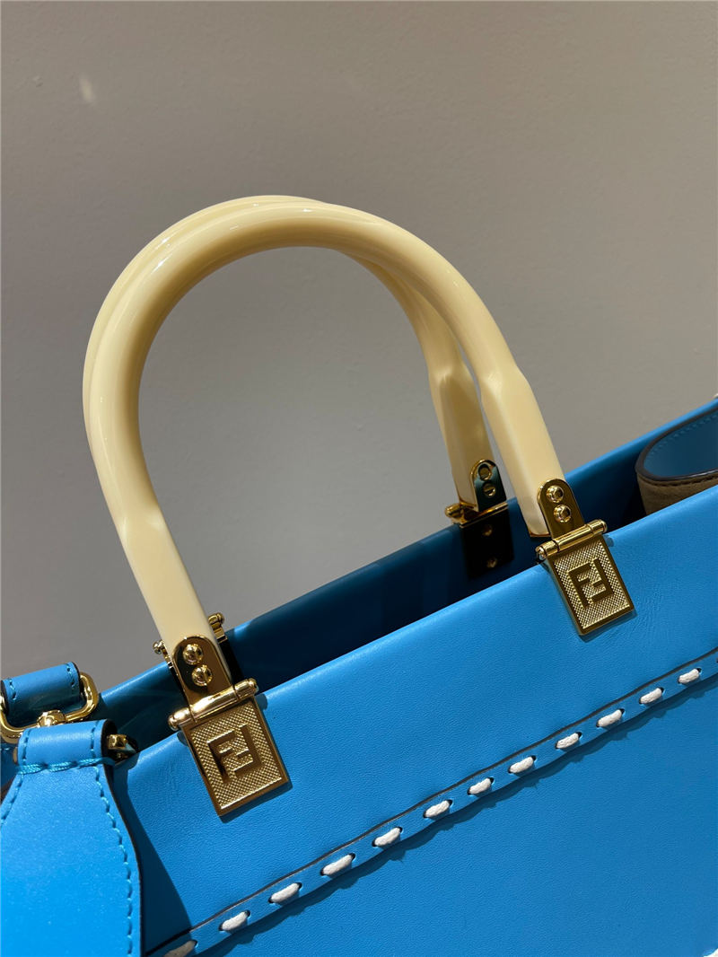 MEDIUM Fendi SUNSHINE Leather Shopper Blue High