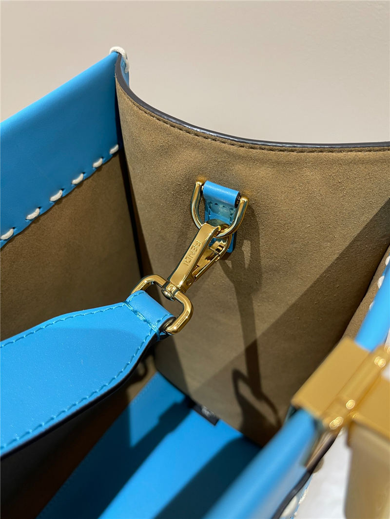 MEDIUM Fendi SUNSHINE Leather Shopper Blue High