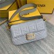 BAGUETTE leather bag Grey Blue High