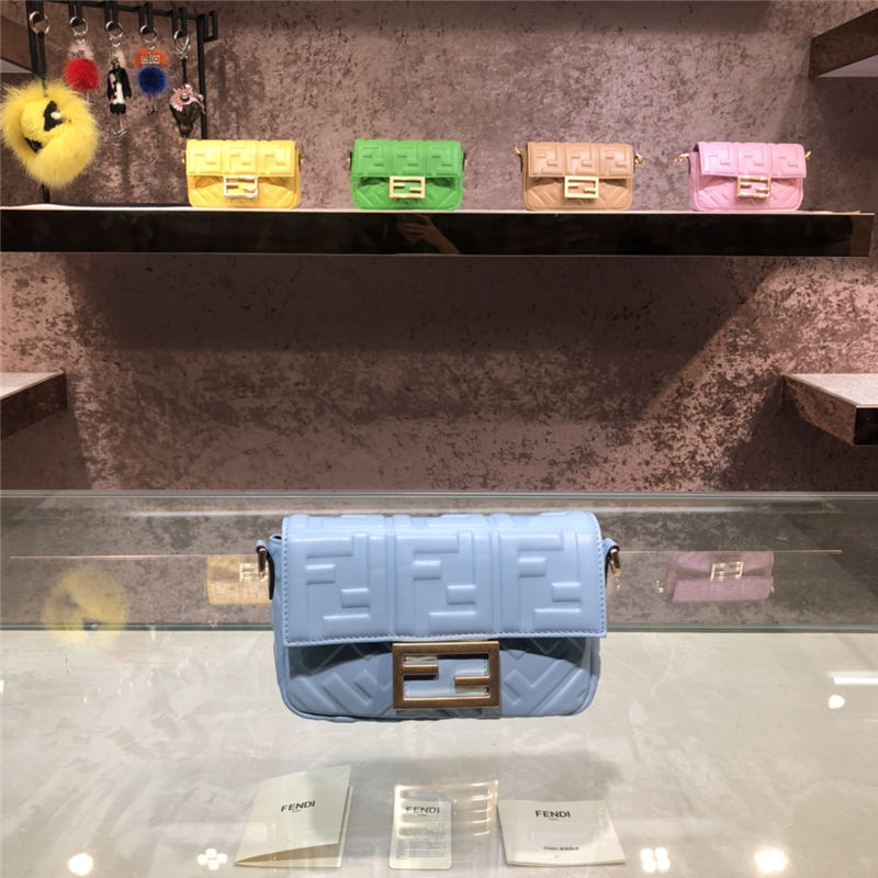 MINI BAGUETTE leather bag Blue High