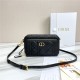 Dior CARO DOUBLE POUCH Supple Cannage Calfskin Black High