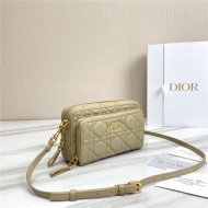 Dior CARO DOUBLE POUCH Supple Cannage Calfskin Beige High