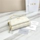 Dior CARO DOUBLE POUCH Supple Cannage Calfskin White High