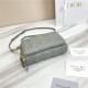 Dior CARO DOUBLE POUCH Supple Cannage Calfskin Grey High