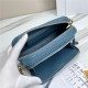 Dior CARO DOUBLE POUCH Supple Cannage Calfskin Steel Blue High