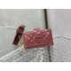 LADY Dior CARD HOLDER Patent Cannage Calfskin Blush High