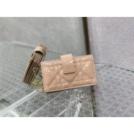 LADY Dior CARD HOLDER Patent Cannage Calfskin Nude High